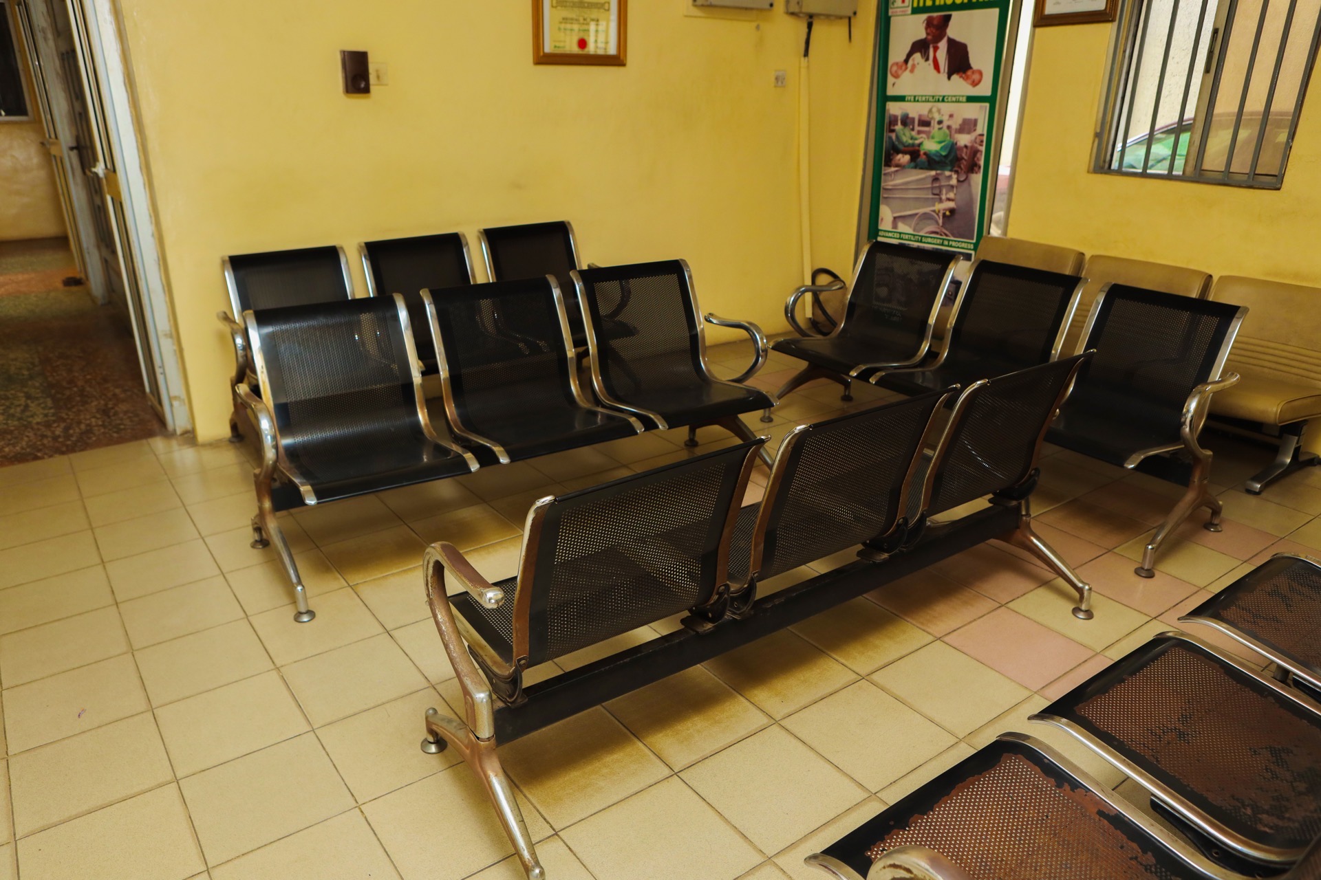 IYE Hospital patient waiting room with seating
